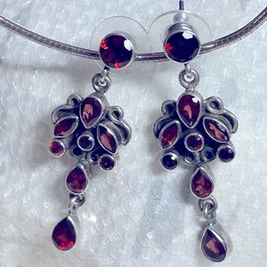 Sterling and Garnet Earrings